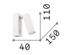 Ideal Lux Page - Lámpara de lectura de pared cuadrada LED 1 luz Blanca