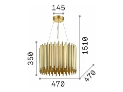 Ideal Lux Pan - Colgante de techo de 5 luces Dorado