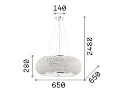 Ideal Lux Pasha' - Lámpara colgante de techo de 14 luces cromada