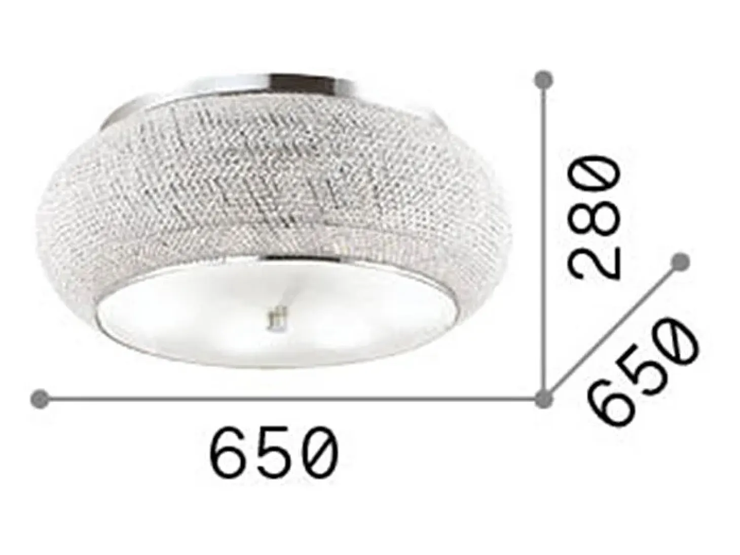 Ideal Lux Pasha' - Lámpara de techo de 14 luces Cromado