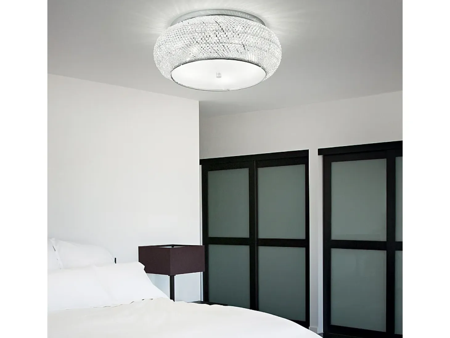 Ideal Lux Pasha' - Plafón de techo de 6 luces Cromado, Cristal, E14