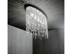 Ideal Lux Rain Clear - Lámpara de techo pequeña de 3 luces, cromada, E14