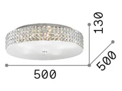 Ideal Lux Roma - Lámpara de techo empotrada grande de 9 luces, cromo, G9