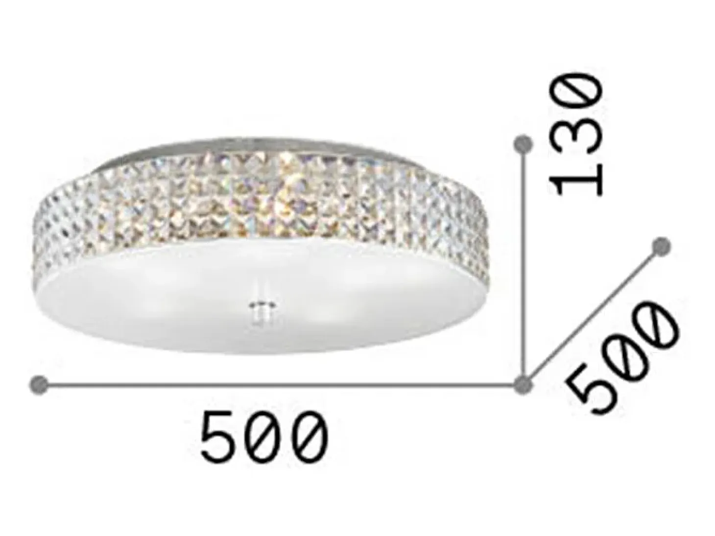 Ideal Lux Roma - Lámpara de techo empotrada grande de 9 luces, cromo, G9