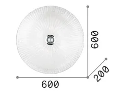 Ideal Lux Shell - Lámpara de techo / pared para interiores de 6 luces Dorada con vidrio ámbar, E27