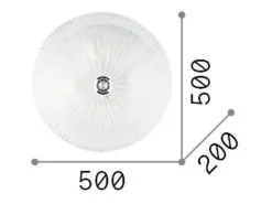 Ideal Lux Shell - Lámpara de techo / pared empotrada para interiores de 4 luces Dorada con vidrio ámbar, E27