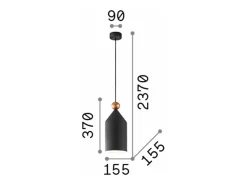 Ideal Lux Triade - 1 luz colgante de techo tipo domo negro