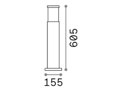 Ideal Lux Tronco - 1 Bolardo corto de exterior ligero Negro IP44, E27