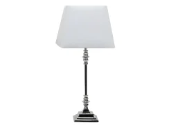 Iluminacion Rinconera De Salon Shubunkin Cromo Con Pantalla Cuadrada