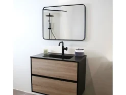 Indus Espejo 80x60 negro mate Essebagno