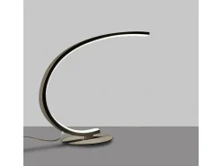 Iole Lámpara de mesa LED regulable 12W luz cálida 3000K - Titanio, diseño moderno, aluminio IP20