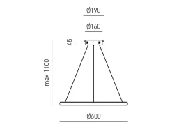 Iole S1 Lámpara colgante LED 28W regulable - Lámpara de araña con aro moderno en oro cepillado, luz cálida 3000K, IP20