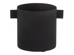 Jardinera redonda de metal negro Naya L 16 cm