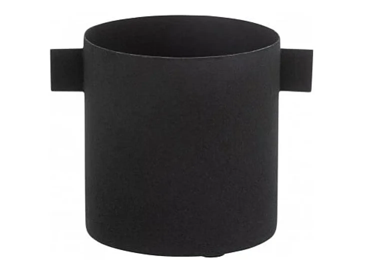 Jardinera redonda de metal negro Naya L 16 cm