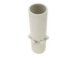 Jarrón bola de cerámica blanca 15,5x41 cm