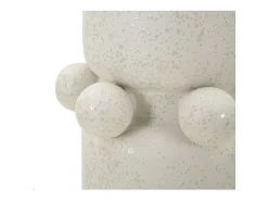 Jarrón bola de cerámica blanca 15,5x41 cm