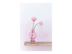 Jarrón bola de vidrio rosa 17.5x17.5x31 cm
