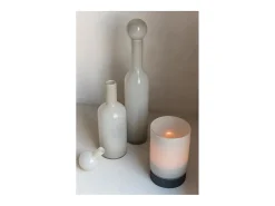 Jarrón botella de vidrio blanco 14*14*75 cm