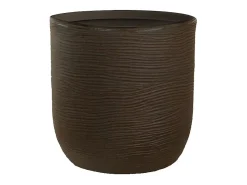 Jarrón cilíndrico de resina Raffaello Marrone de 35 x 34 cm para plantas de interior y exterior