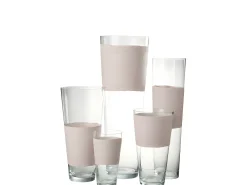 Jarrón con línea de vidrio rosa 19x19x35 cm