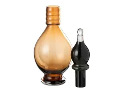 Jarrón con tapón de vidrio marrón 13.5*13.5*40 cm