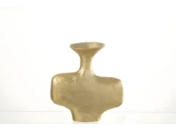 Jarrón de aluminio dorado de 20x6.5x21 cm