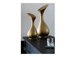 Jarrón de Aluminio Dorado 35x29x77cm