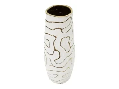 Jarrón de cerámica blanca 14,5x39,5 cm