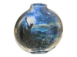 Jarrón de cerámica multicolor 14.5x4x15 cm "Les Chartistes Inspirado por la Noche Estrellada"