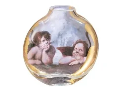 Jarrón de cerámica multicolor 14.5x4x15 cm "Les Chartistes Inspirado por los Dos Querubines Pequeño"