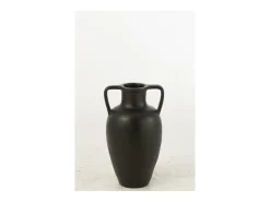 Jarrón de cerámica negra con 2 asas 30x30x48 cm