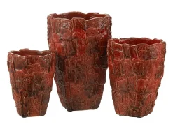 Jarrón de cerámica roja 25*25*36.5 cm