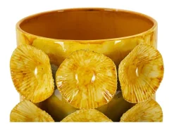 Jarrón de concha de metal amarillo 16x15x33