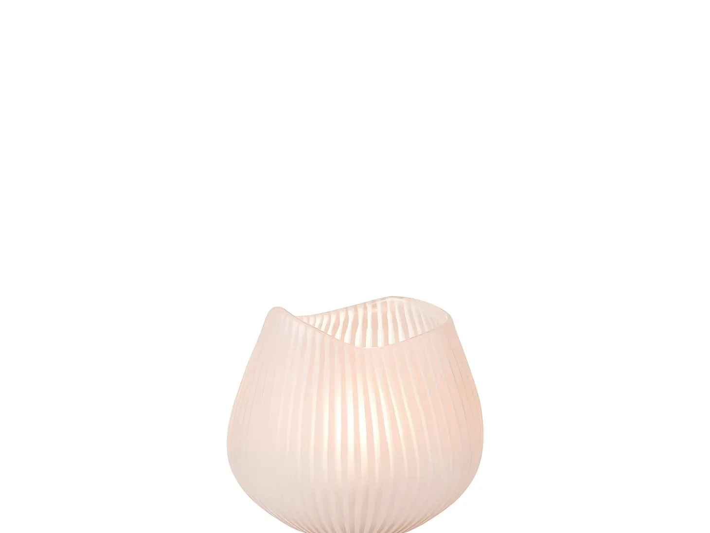 Jarrón de líneas de vidrio rosa 21x22x21 cm