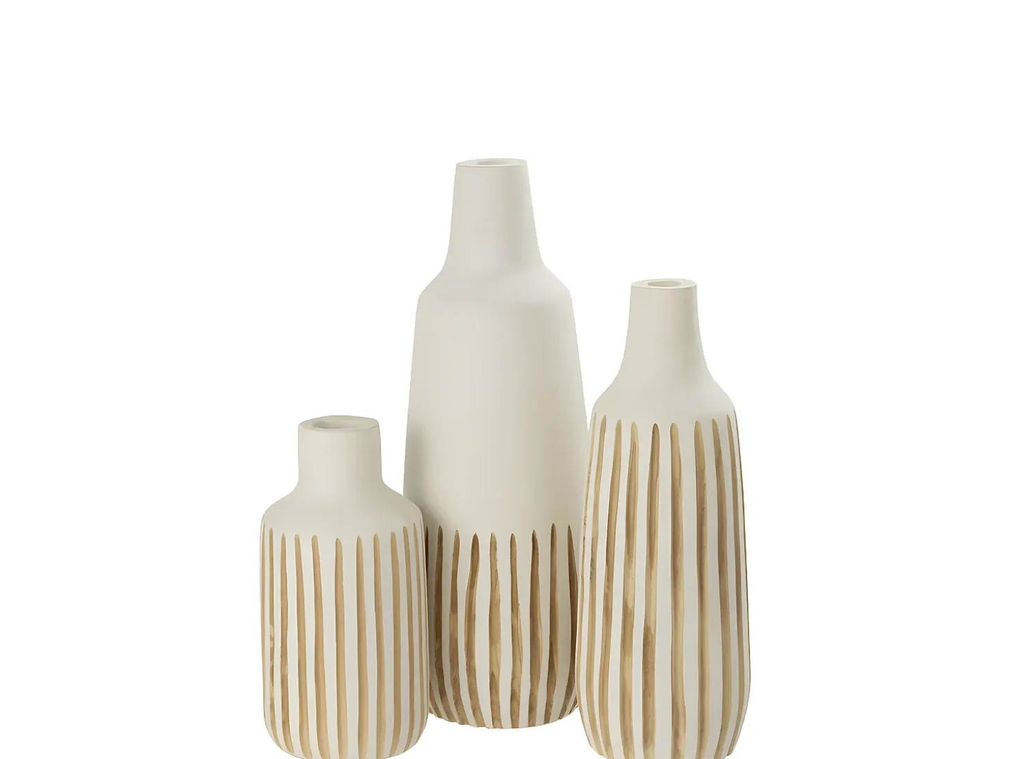 Jarrón de madera blanca de 18x18x45 cm