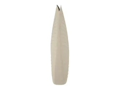 Jarrón de metal beige, 31 x 13 x 53,5 cm