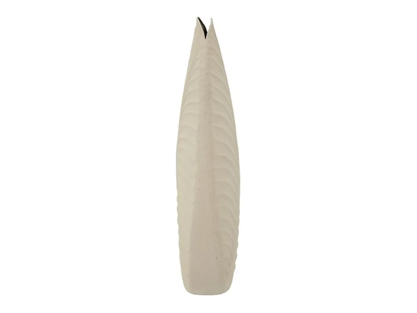 Jarrón de metal beige, 31 x 13 x 53,5 cm