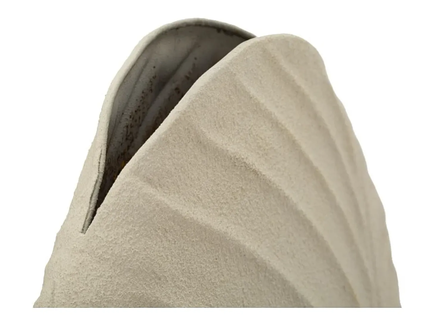 Jarrón de metal beige, 31 x 13 x 53,5 cm
