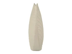Jarrón de metal beige 41,5x14 cm