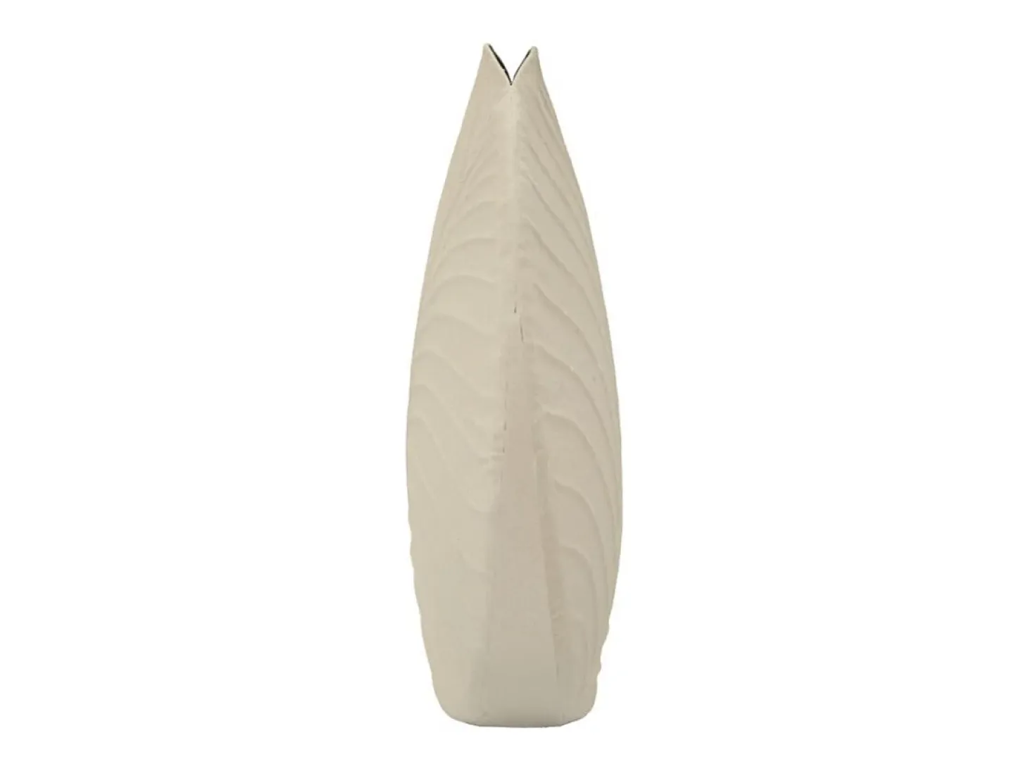 Jarrón de metal beige 41,5x14 cm