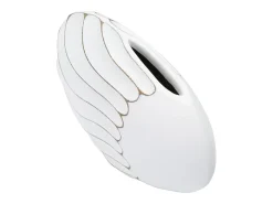 Jarrón de resina blanca 34x11,5x24,5 cm