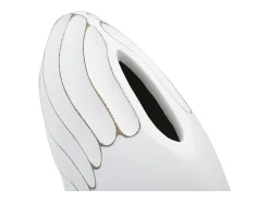 Jarrón de resina blanca 34x11,5x24,5 cm