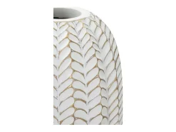 Jarrón de resina blanco 18,5x46 cm