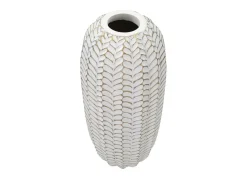 Jarrón de resina blanco 18,5x46 cm