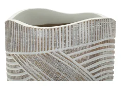 Jarrón de resina blanco 19x55 cm