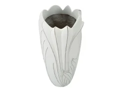 Jarrón de resina blanco 30,5x69 cm