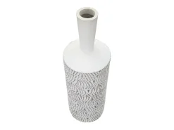 Jarrón de resina blanco 15x49,5 cm