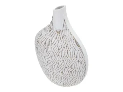 Jarrón de resina blanco 30,5x11,5x46,5 cm