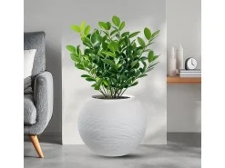 Jarrón de resina para plantas de interior y exterior, diseño esfera redonda d.40x33h Botticelli Blanco