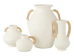 Jarrón de terracota blanco 34x34x43 cm
